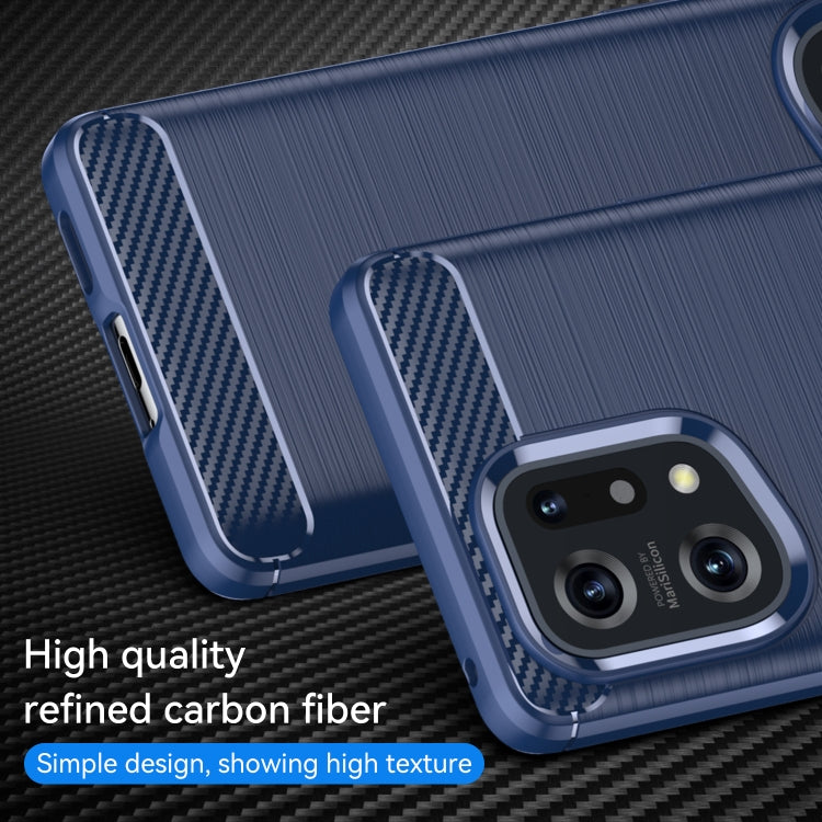 For OPPO Find X5 Brushed Texture Carbon Fiber TPU Phone Case