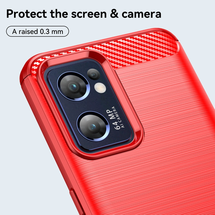 For OPPO Find X5 Lite Brushed Texture Carbon Fiber TPU Phone Case