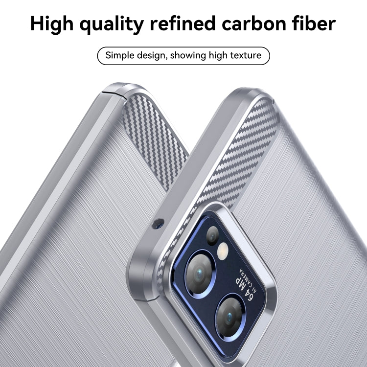 For OPPO Find X5 Lite Brushed Texture Carbon Fiber TPU Phone Case