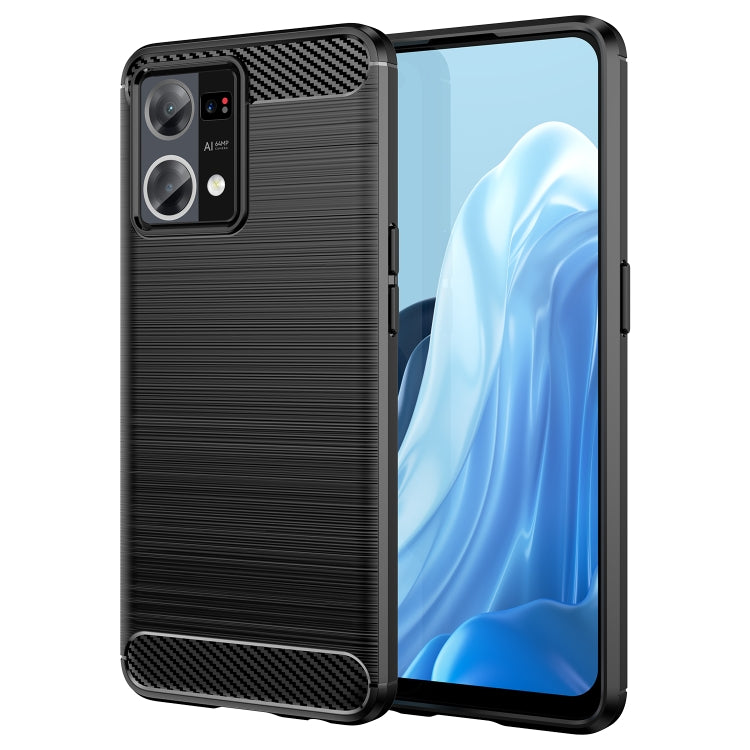 For OPPO F21 Pro Brushed Texture Carbon Fiber TPU Phone Case