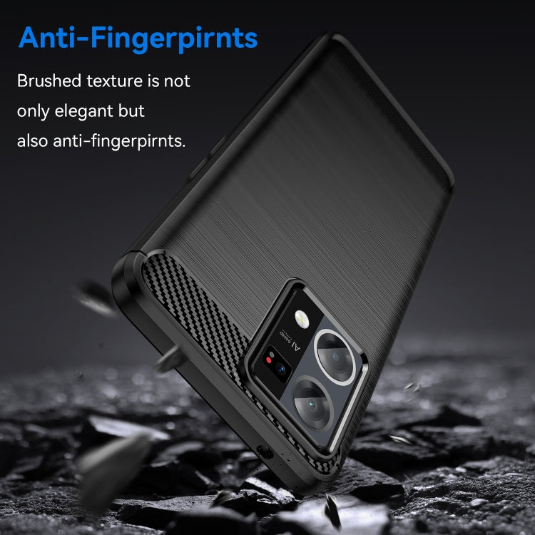 For OPPO F21 Pro Brushed Texture Carbon Fiber TPU Phone Case