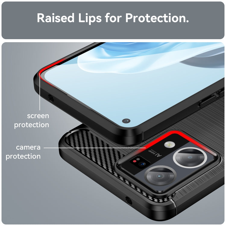 For OPPO F21 Pro Brushed Texture Carbon Fiber TPU Phone Case