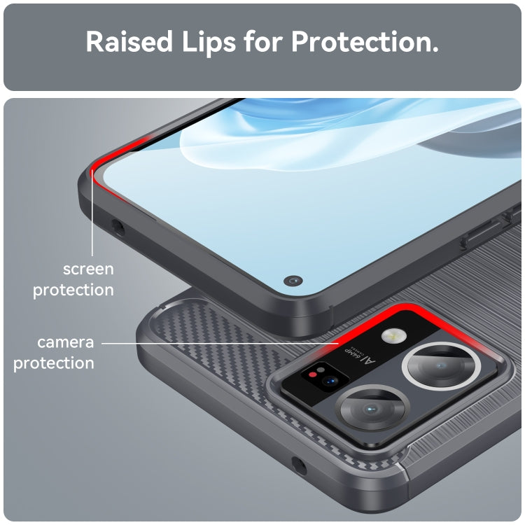 For OPPO F21 Pro Brushed Texture Carbon Fiber TPU Phone Case