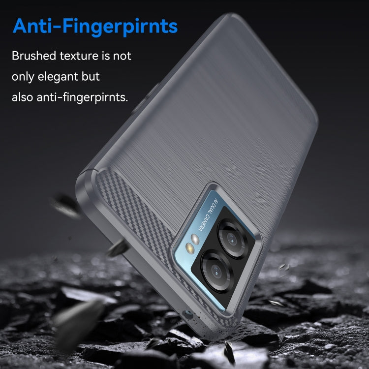 For OPPO A57 4G Brushed Texture Carbon Fiber TPU Phone Case