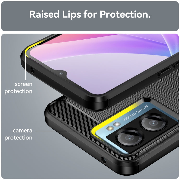 For OPPO A77 5G Brushed Texture Carbon Fiber TPU Phone Case