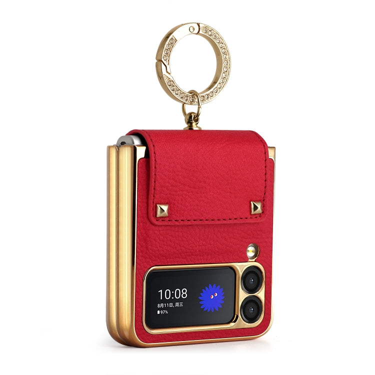 For Samsung Galaxy Z Flip3 5G Colorful Leather + PC Phone Case with Ring