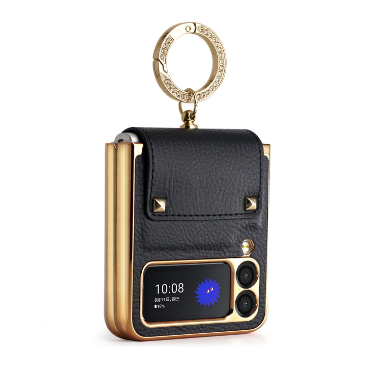For Samsung Galaxy Z Flip3 5G Colorful Leather + PC Phone Case with Ring