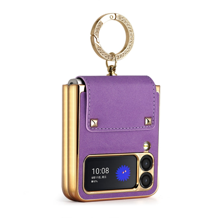 For Samsung Galaxy Z Flip3 5G Colorful Leather + PC Phone Case with Ring