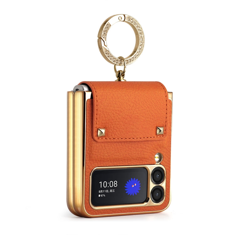 For Samsung Galaxy Z Flip3 5G Colorful Leather + PC Phone Case with Ring