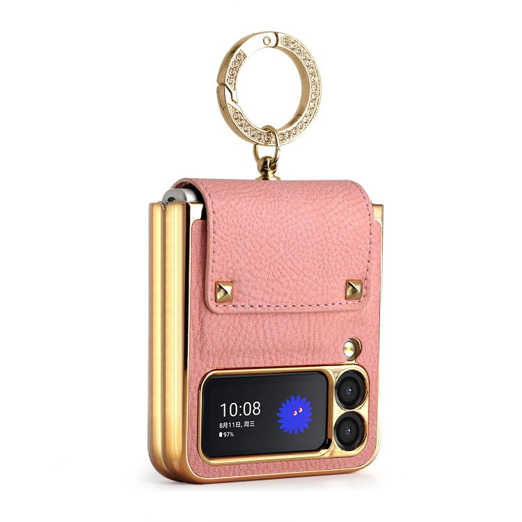 For Samsung Galaxy Z Flip3 5G Colorful Leather + PC Phone Case with Ring