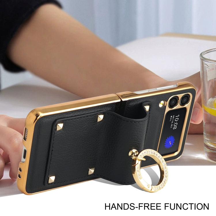 For Samsung Galaxy Z Flip3 5G Colorful Leather + PC Phone Case with Ring