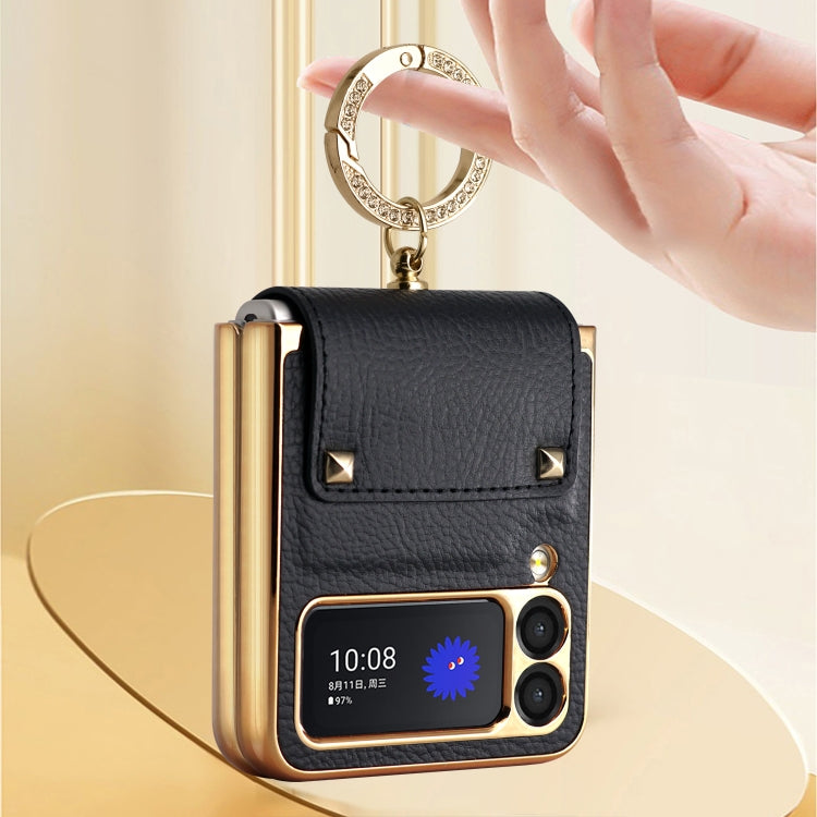 For Samsung Galaxy Z Flip3 5G Colorful Leather + PC Phone Case with Ring
