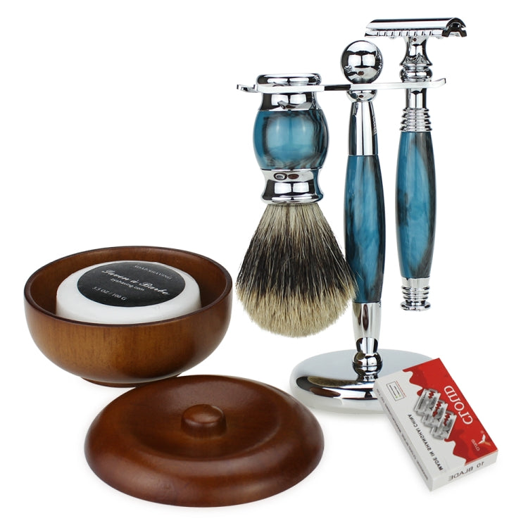 FK-12 Men Manual Shaving Razor Kit with Shaving Brush / Bowl / Soap / Brush Stand / Blades
