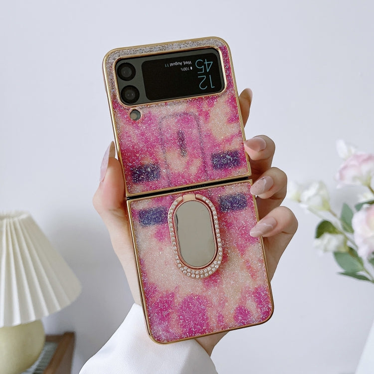 For Samsung Galaxy Z Flip4 5G Shinning Diamond Ring Holder Phone Case