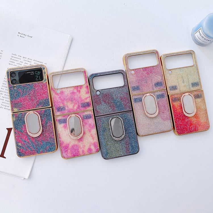 For Samsung Galaxy Z Flip4 5G Shinning Diamond Ring Holder Phone Case