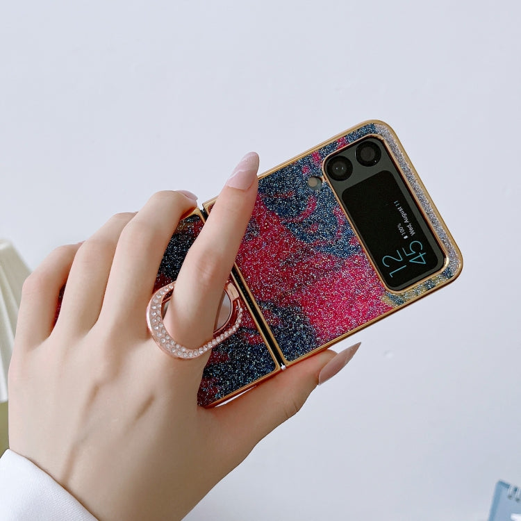 For Samsung Galaxy Z Flip4 5G Shinning Diamond Ring Holder Phone Case