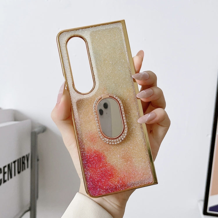 For Samsung Galaxy Z Fold4 5G Shinning Diamond Ring Holder Phone Case