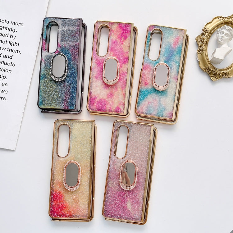 For Samsung Galaxy Z Fold4 5G Shinning Diamond Ring Holder Phone Case