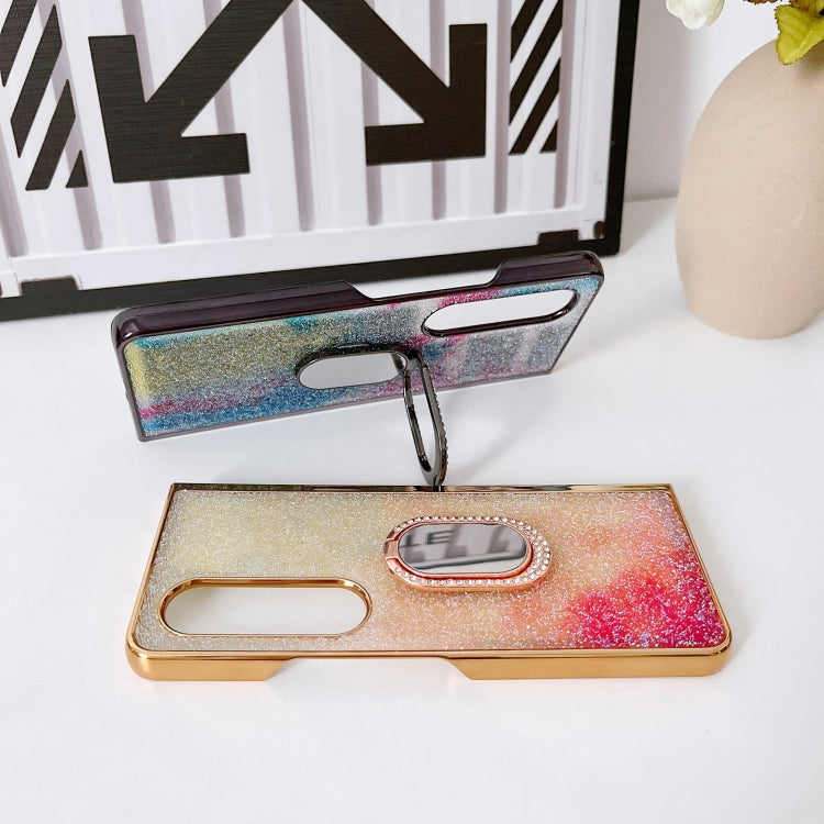 For Samsung Galaxy Z Fold4 5G Shinning Diamond Ring Holder Phone Case