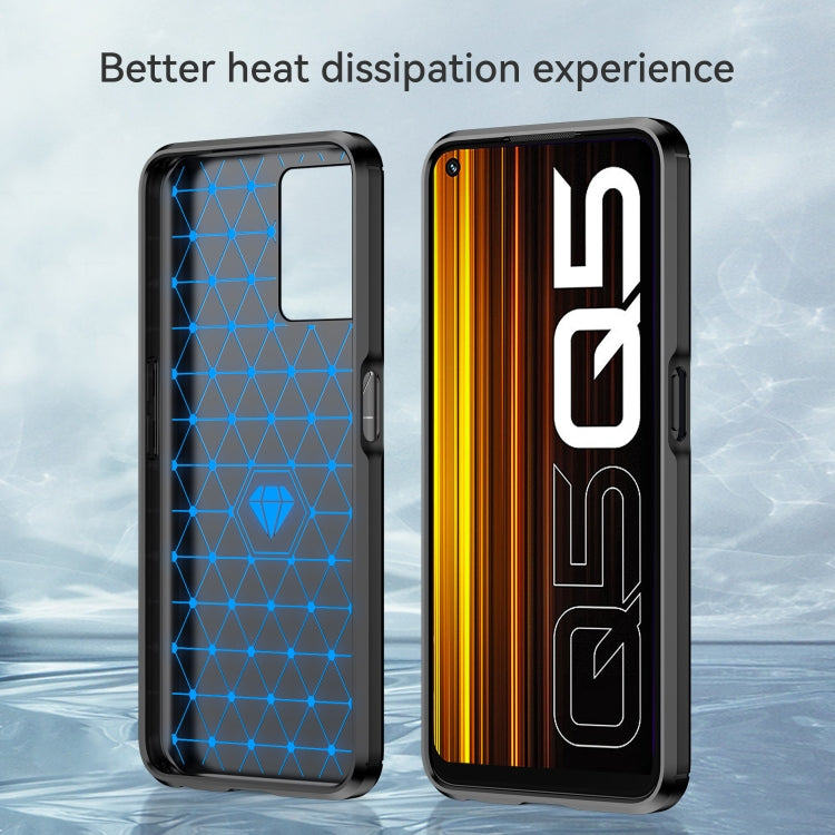 For Realme Q5 Brushed Texture Carbon Fiber TPU Phone Case