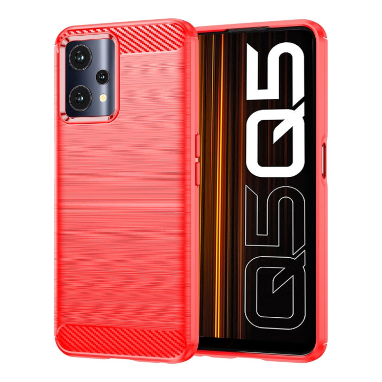 For Realme Q5 Brushed Texture Carbon Fiber TPU Phone Case