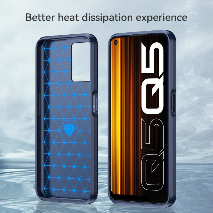 For Realme Q5 Brushed Texture Carbon Fiber TPU Phone Case