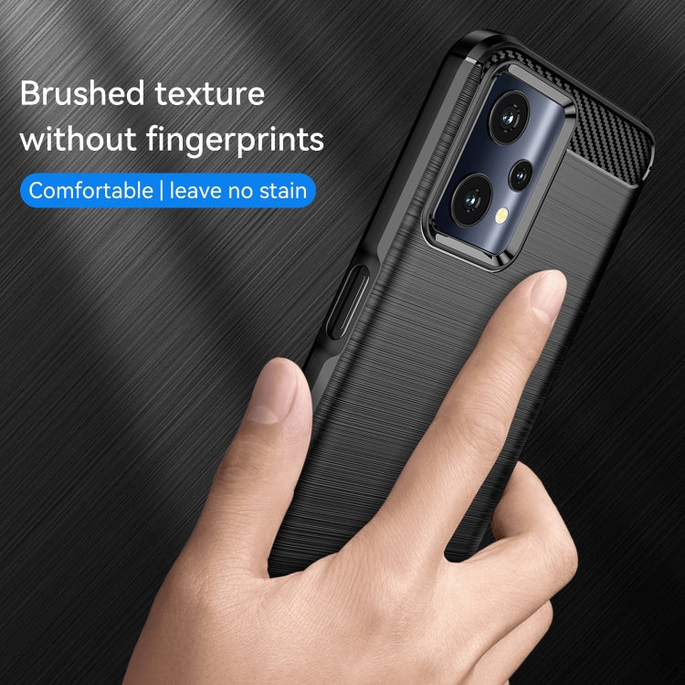 For Realme 9 5G Brushed Texture Carbon Fiber TPU Phone Case