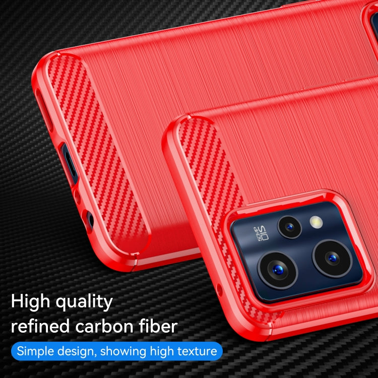 For Realme 9 Pro+ Brushed Texture Carbon Fiber TPU Phone Case