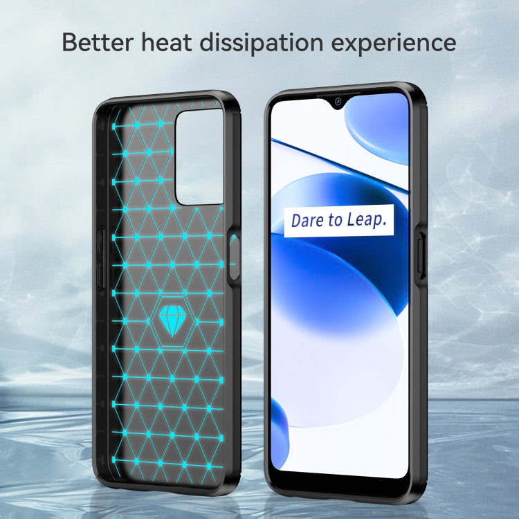 For Realme C35 Brushed Texture Carbon Fiber TPU Phone Case