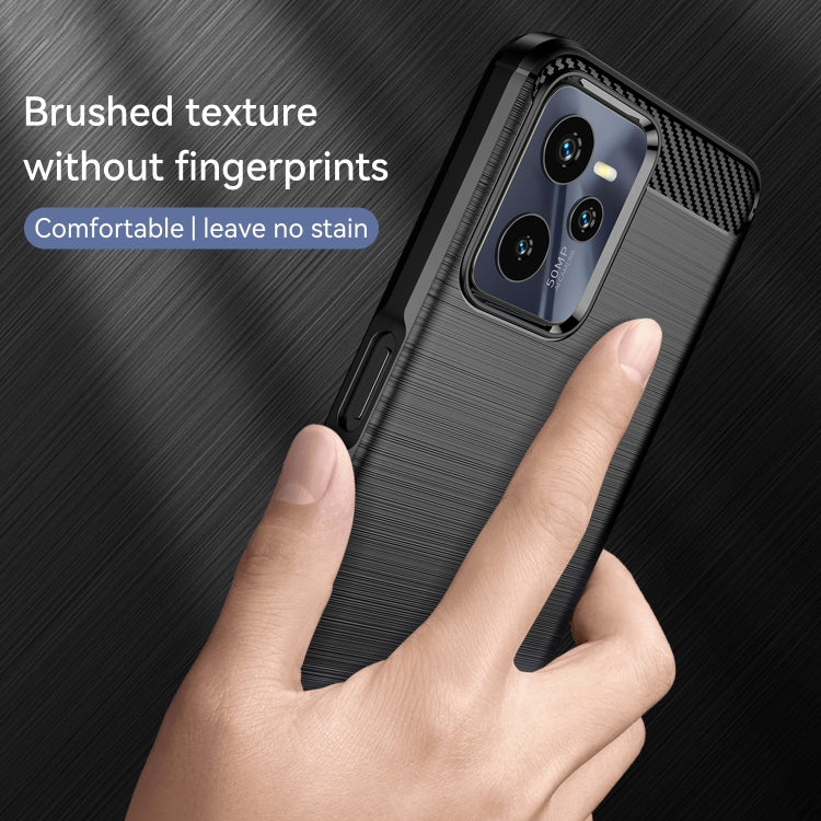 For Realme C35 Brushed Texture Carbon Fiber TPU Phone Case