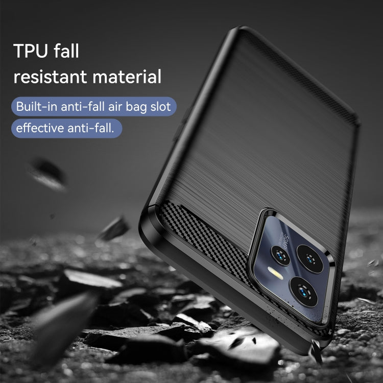 For Realme C35 Brushed Texture Carbon Fiber TPU Phone Case