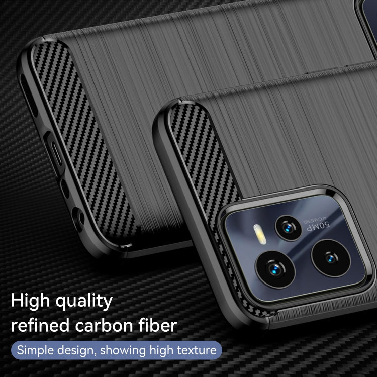 For Realme C35 Brushed Texture Carbon Fiber TPU Phone Case