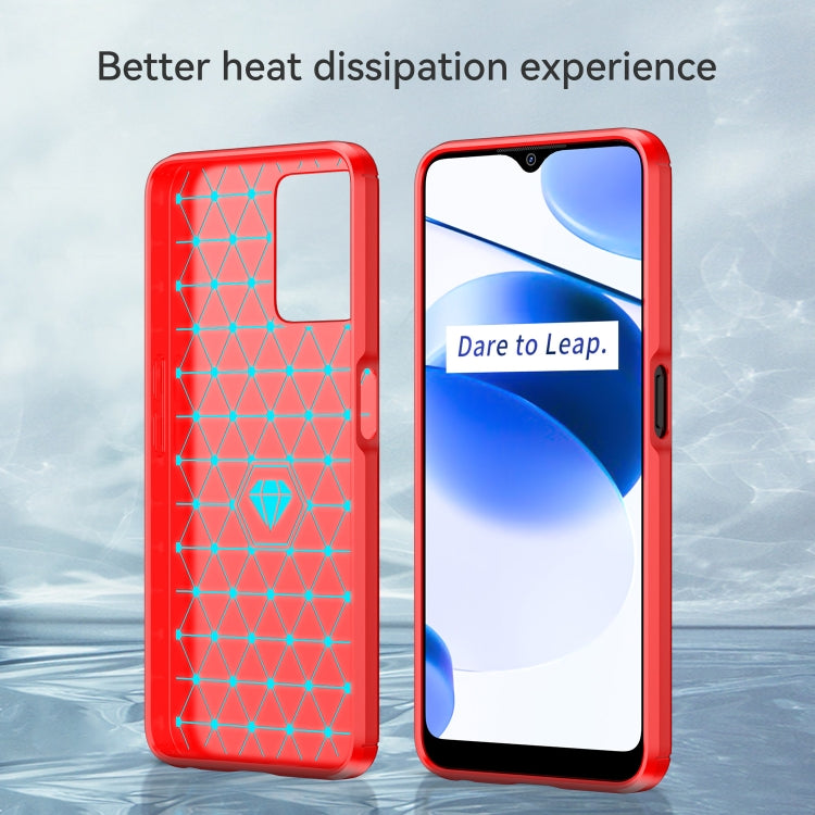 For Realme C35 Brushed Texture Carbon Fiber TPU Phone Case