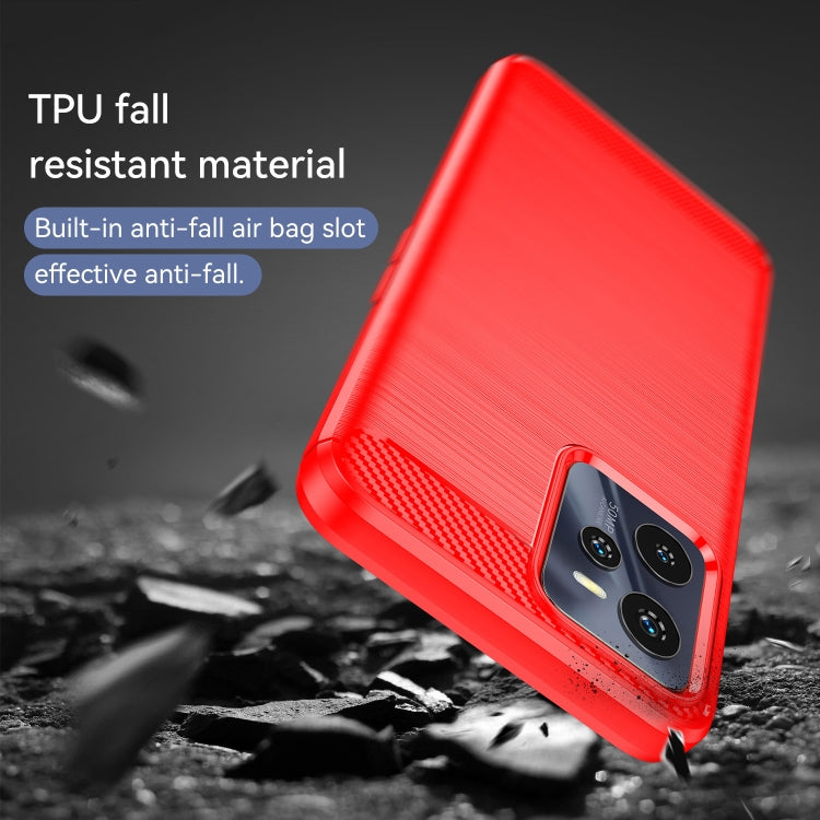 For Realme C35 Brushed Texture Carbon Fiber TPU Phone Case