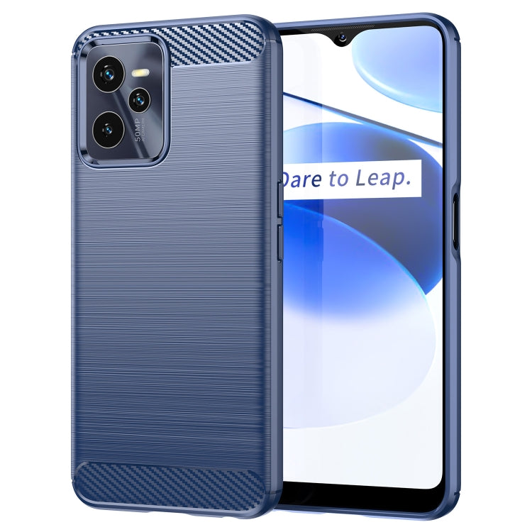 For Realme C35 Brushed Texture Carbon Fiber TPU Phone Case