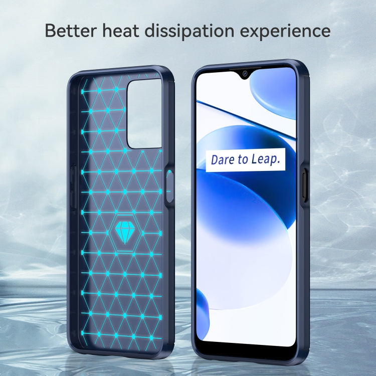 For Realme C35 Brushed Texture Carbon Fiber TPU Phone Case