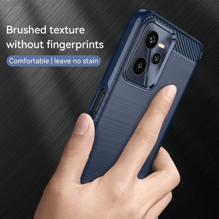 For Realme C35 Brushed Texture Carbon Fiber TPU Phone Case