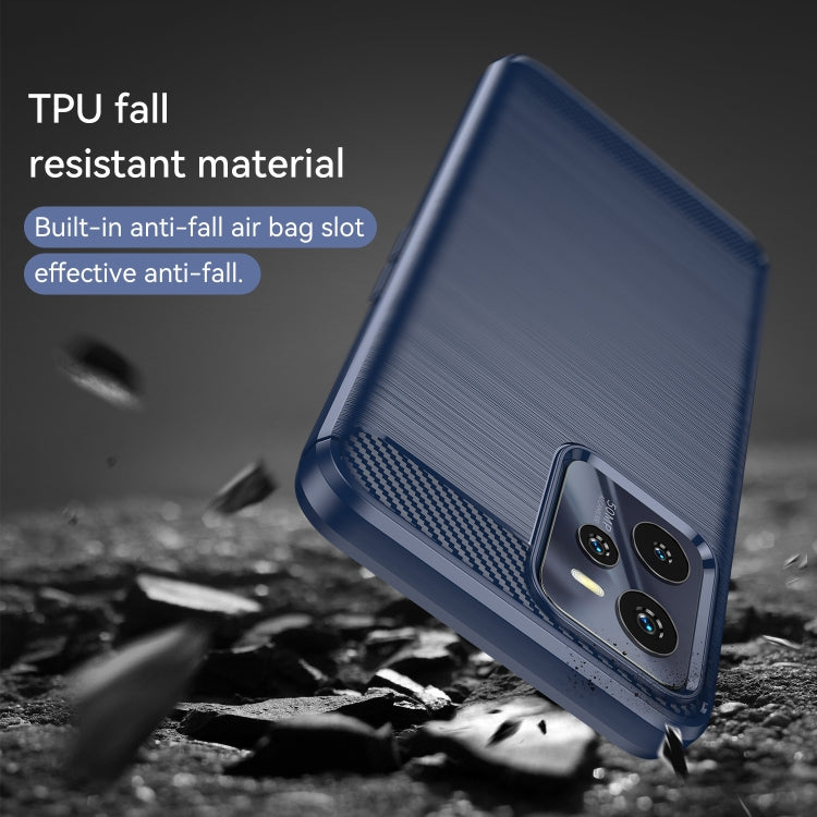 For Realme C35 Brushed Texture Carbon Fiber TPU Phone Case
