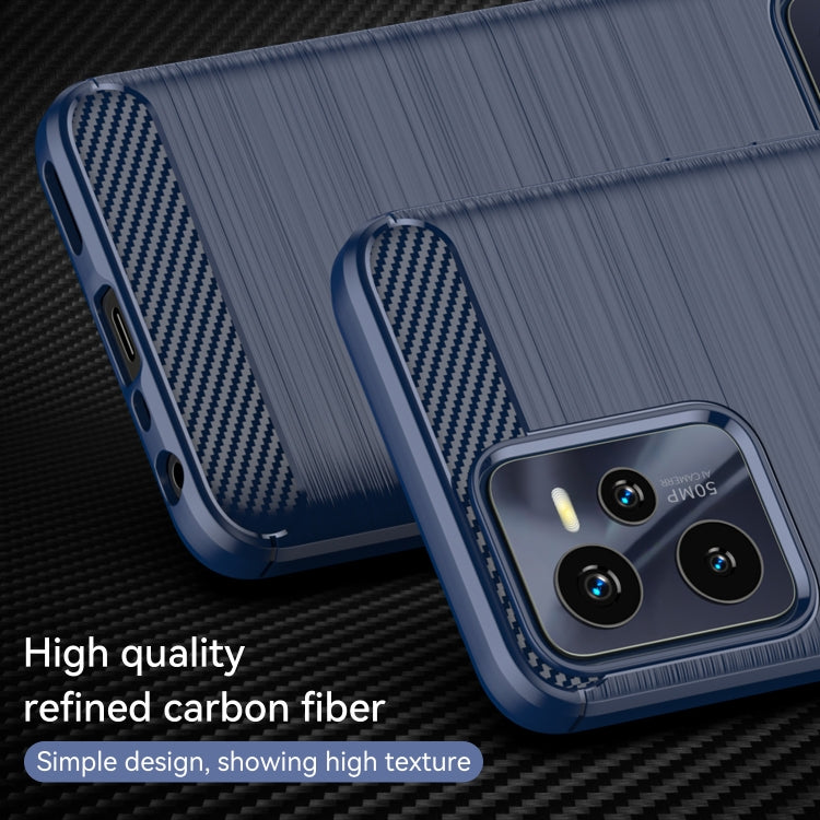 For Realme C35 Brushed Texture Carbon Fiber TPU Phone Case