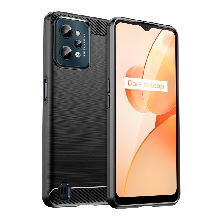 For Realme C31 Brushed Texture Carbon Fiber TPU Phone Case
