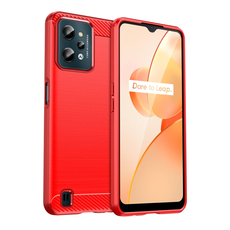 For Realme C31 Brushed Texture Carbon Fiber TPU Phone Case