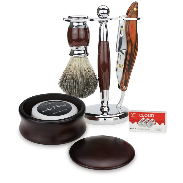 FK-13 Men Folding Manual Shaving Razor Kit with Shaving Brush / Bowl / Soap / Brush Stand / Blades