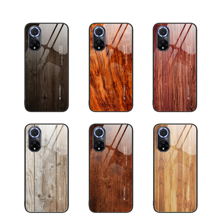 For Huawei nova 9 Wood Grain Glass Protective Case