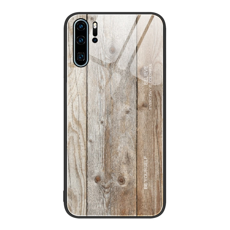 For Huawei P30 Pro Wood Grain Glass Protective Case