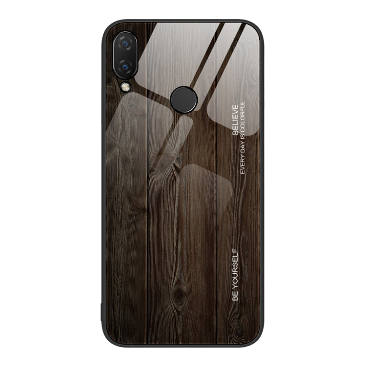 For Huawei nova 3i Wood Grain Glass Protective Case