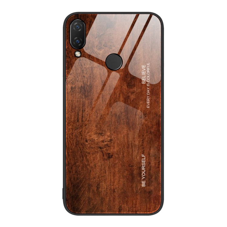 For Huawei nova 3i Wood Grain Glass Protective Case