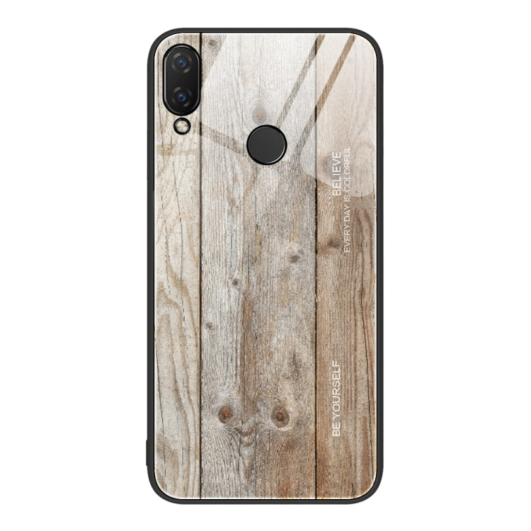For Huawei nova 3i Wood Grain Glass Protective Case