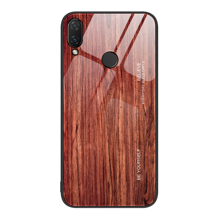 For Huawei nova 3i Wood Grain Glass Protective Case
