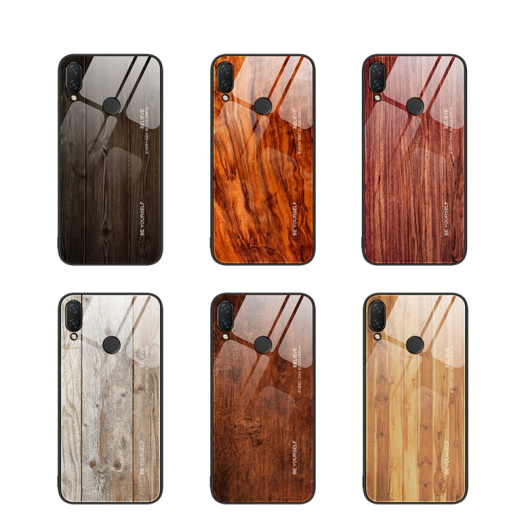 For Huawei nova 3i Wood Grain Glass Protective Case