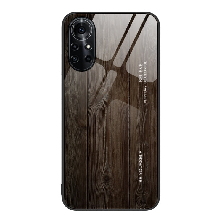 For Huawei nova 8 Pro 5G Wood Grain Glass Protective Case